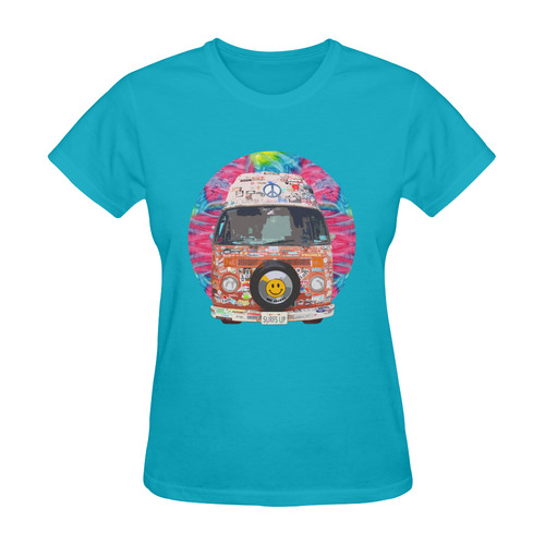 Groovy Hippie Van Sunny Women's T-shirt (Model T05)