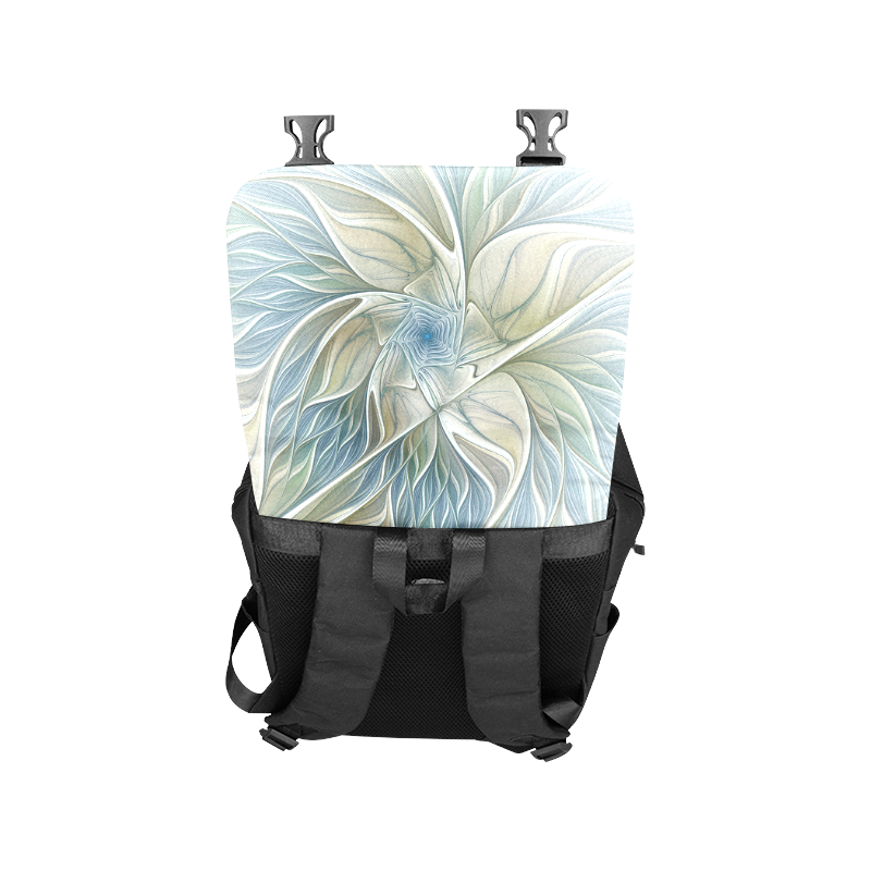 Floral Fantasy Pattern Abstract Blue Khaki Fractal Casual Shoulders Backpack (Model 1623)