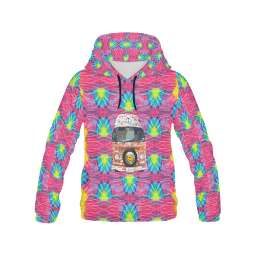 Groovy Hippie Van All Over Print Hoodie for Women (USA Size) (Model H13)
