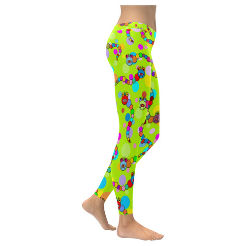 Fantastic Comic Marble Dragon and Polka Dots Women's Low Rise Leggings (Invisible Stitch) (Model L05)