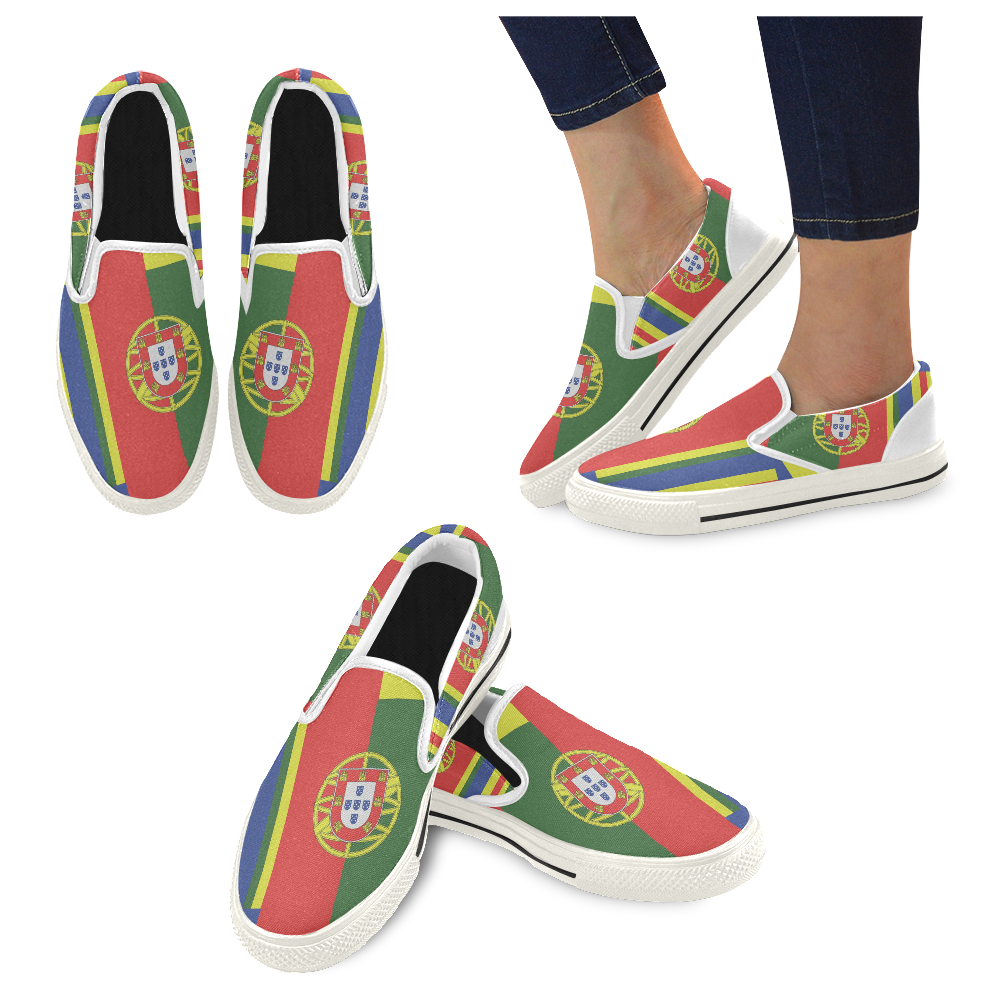 PORTUGAL  ABSTRACT Women's Slip-on Canvas Shoes/Large Size (Model 019)