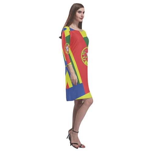 PORTUGAL  ABSTRACT Rhea Loose Round Neck Dress(Model D22)