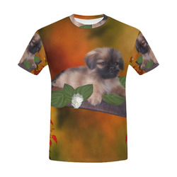 Cute lttle pekinese, dog All Over Print T-Shirt for Men (USA Size) (Model T40)