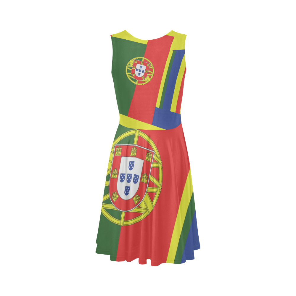 PORTUGAL  ABSTRACT Sleeveless Ice Skater Dress (D19)
