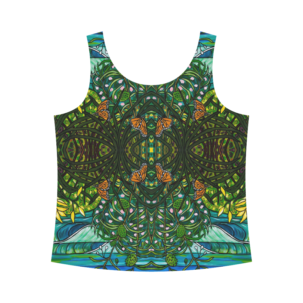 Mirror Monarchs All Over Print Tank Top for Women (Model T43)