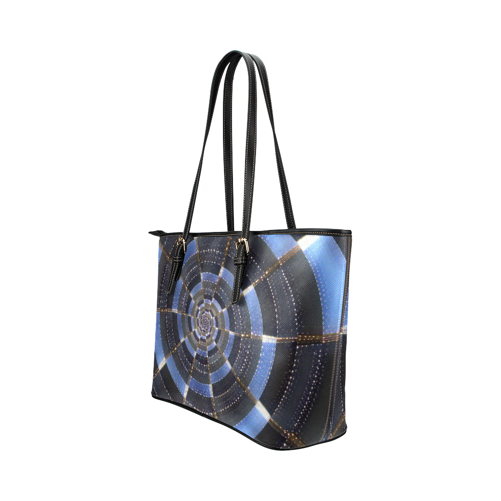 Midnight Crazy Dart Leather Tote Bag/Large (Model 1651)