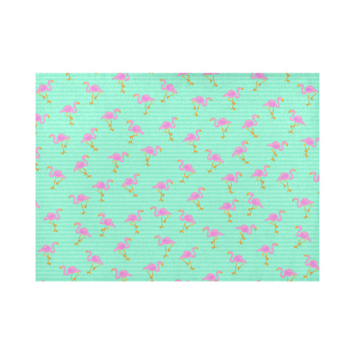 Pink and Green Flamingo Pattern Placemat 14’’ x 19’’