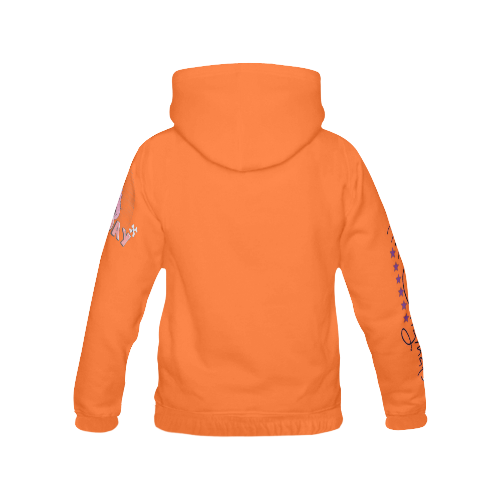 Monday orange All Over Print Hoodie for Women (USA Size) (Model H13)