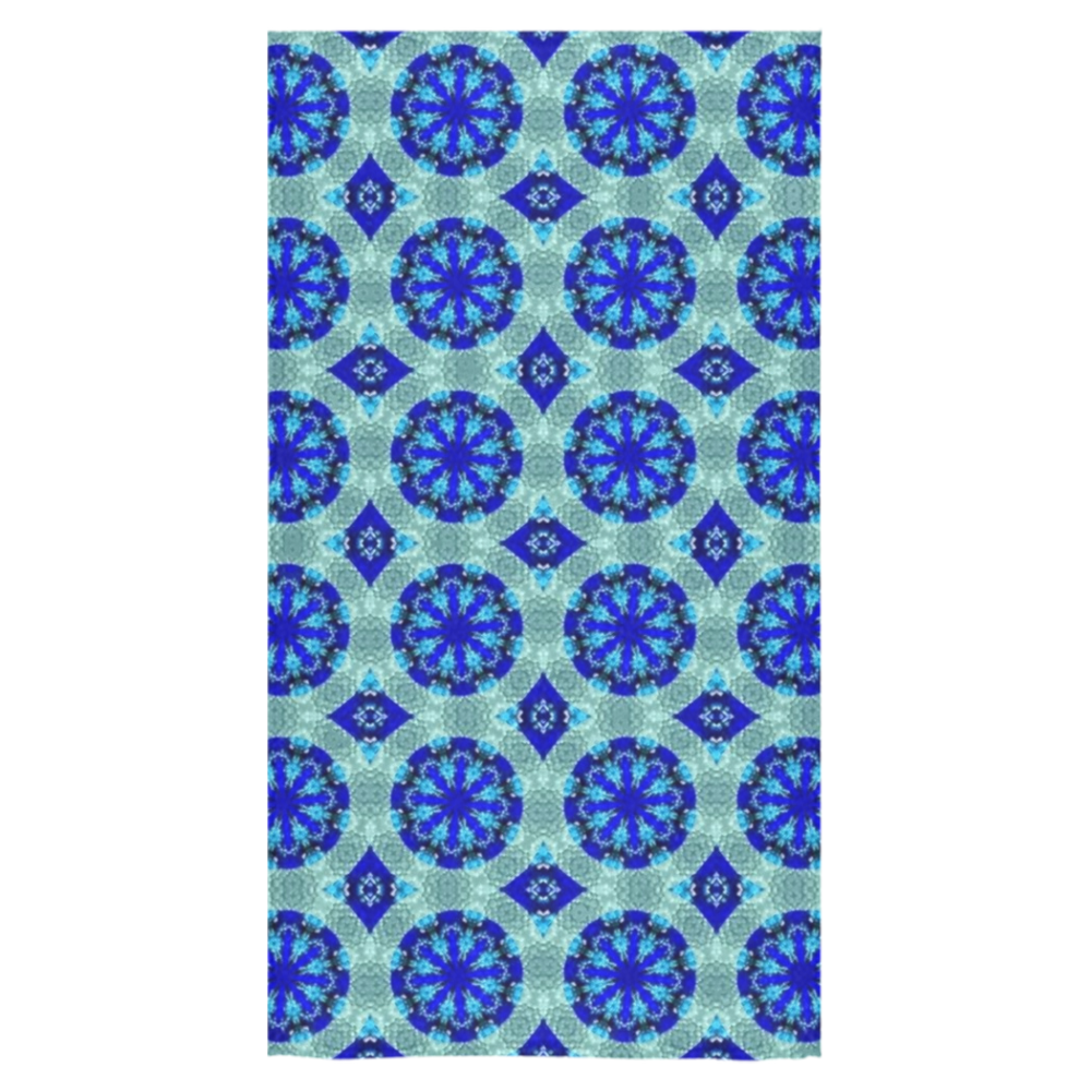 Teal Blue Geometric Bath Towel 30"x56"