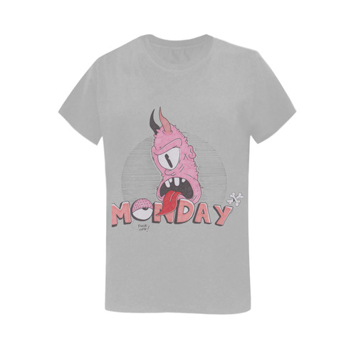 Monday grey Women's T-Shirt in USA Size (Two Sides Printing)