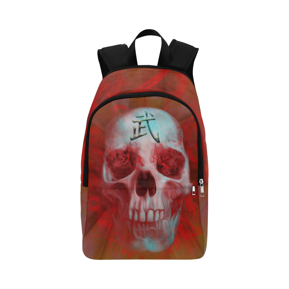 Warrior Kanji skull Fabric Backpack for Adult (Model 1659)