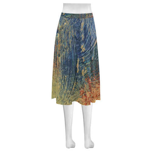 3 colors paint Mnemosyne Women's Crepe Skirt (Model D16)