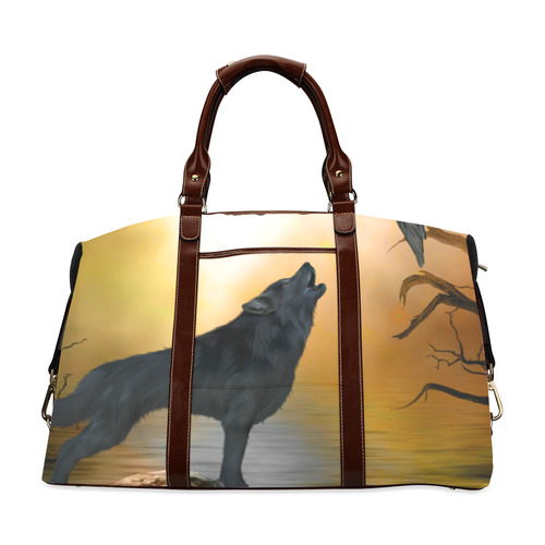Lonely wolf in the night Classic Travel Bag (Model 1643) Remake