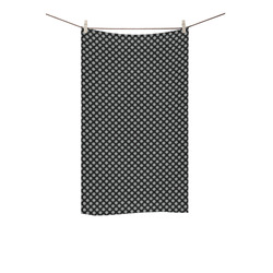 Black and Neutral Gray Polka Dots Custom Towel 16"x28"