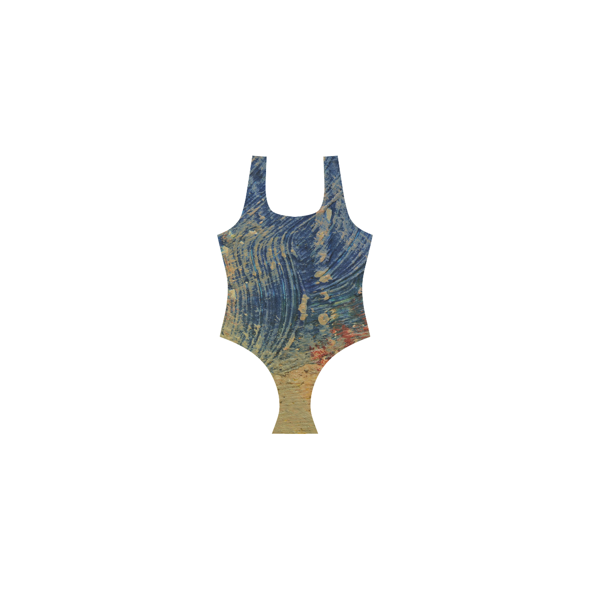 3 colors paint Vest One Piece Swimsuit (Model S04)