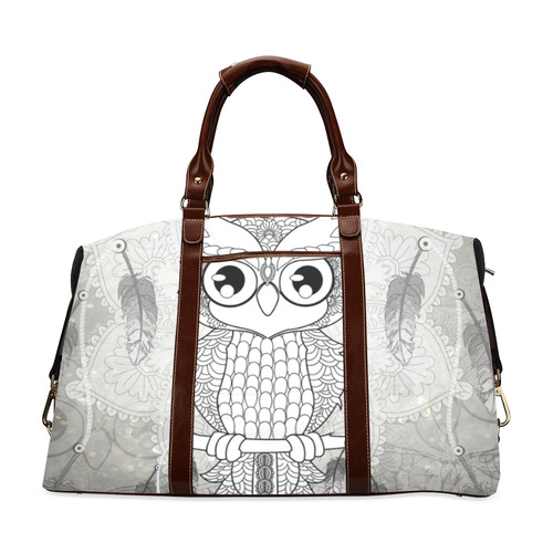 Cute owl, mandala design Classic Travel Bag (Model 1643) Remake