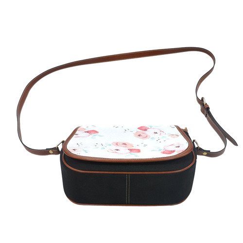 floral pattern Saddle Bag/Small (Model 1649)(Flap Customization)