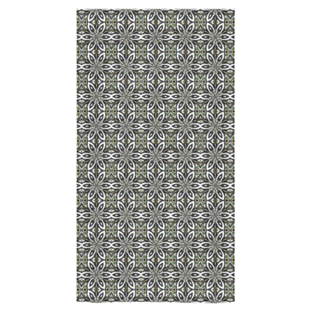 Black and Gray Geometric Bath Towel 30"x56"