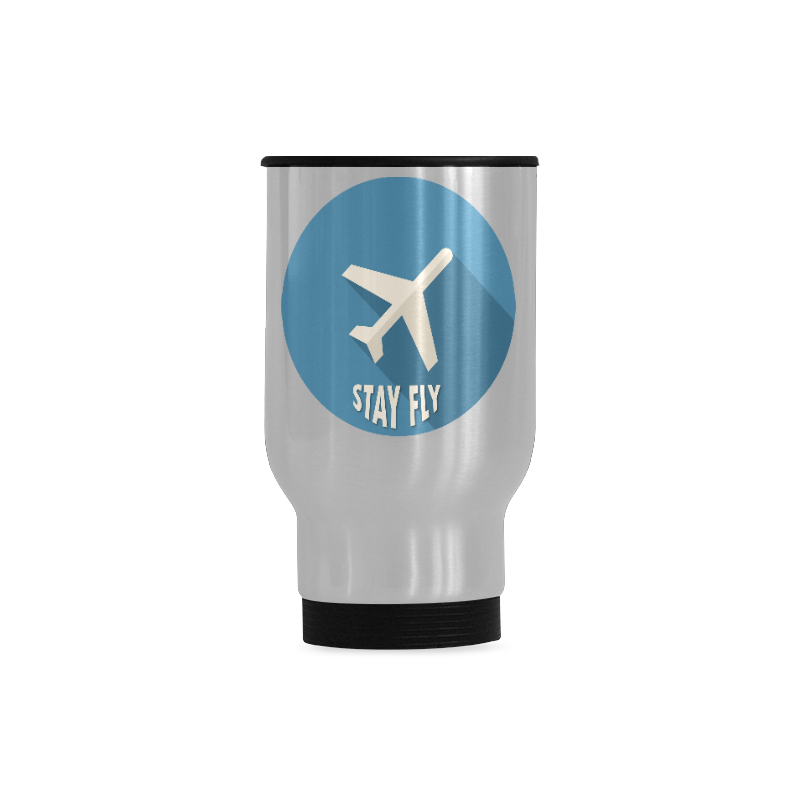 stay fly Travel Mug (Silver) (14 Oz)