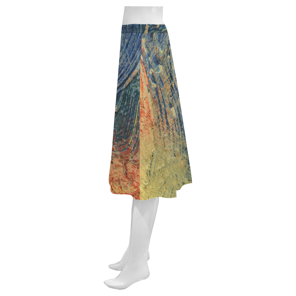 3 colors paint Mnemosyne Women's Crepe Skirt (Model D16)