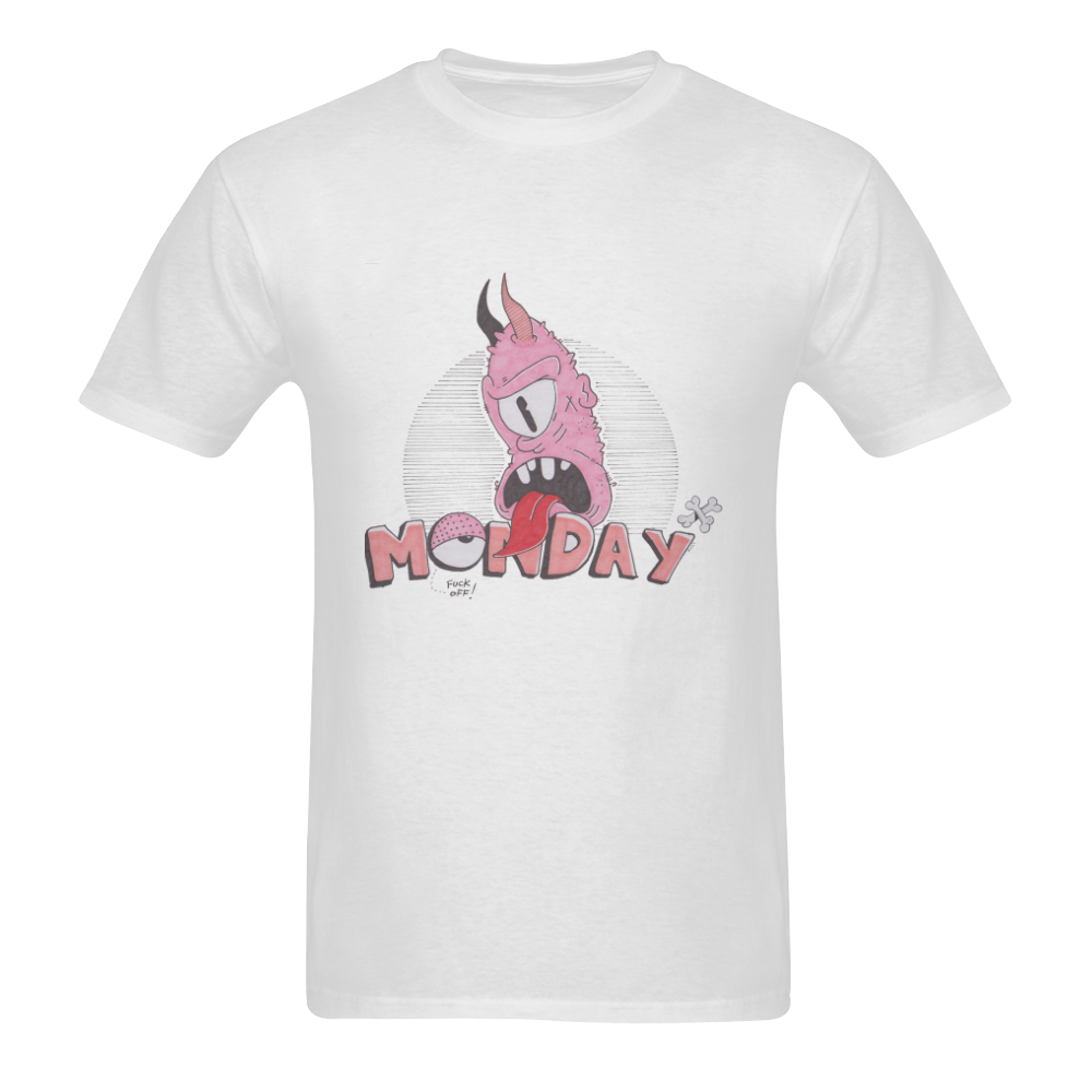 Monday white Men's T-Shirt in USA Size (Two Sides Printing)