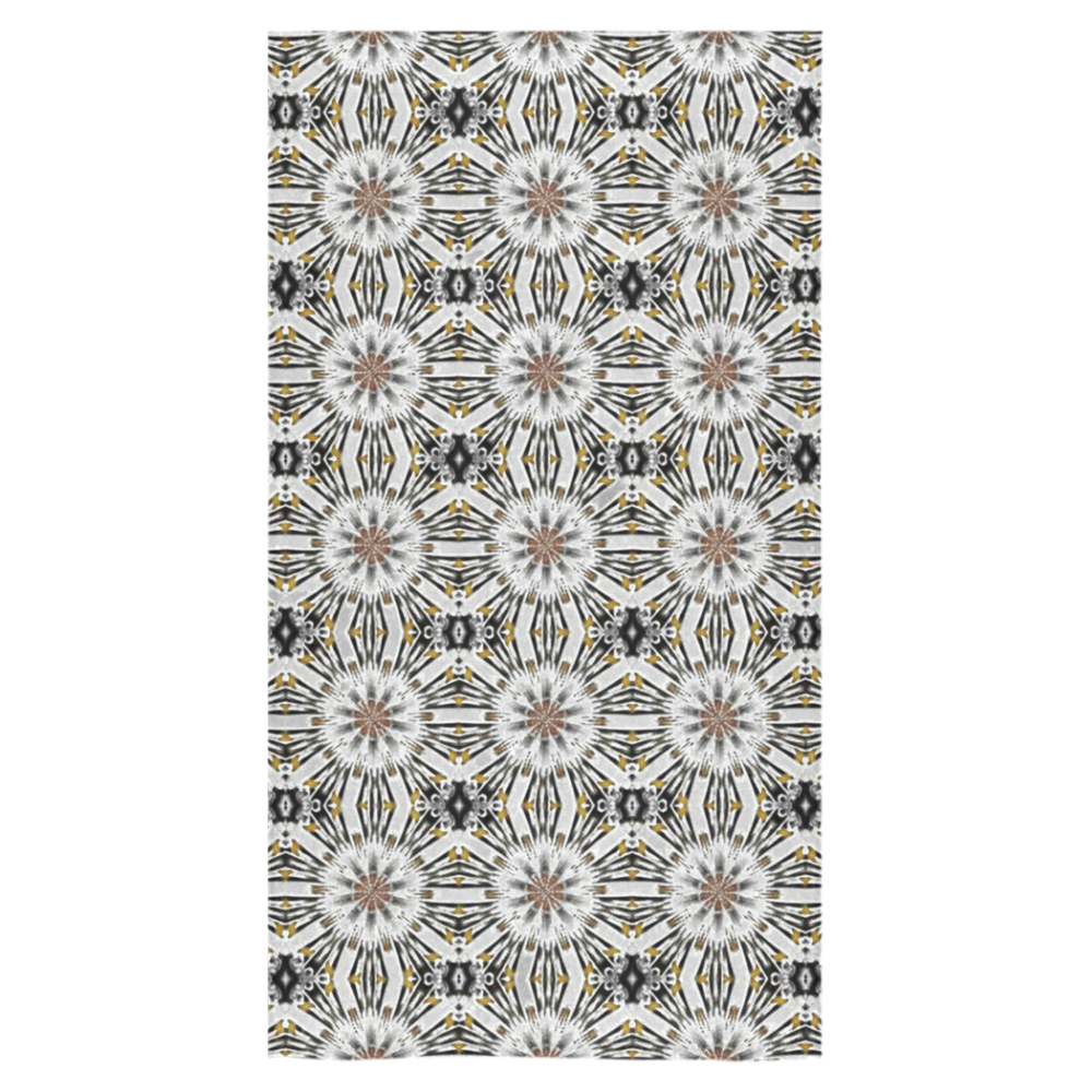 White Black and Tan Geometric Bath Towel 30"x56"