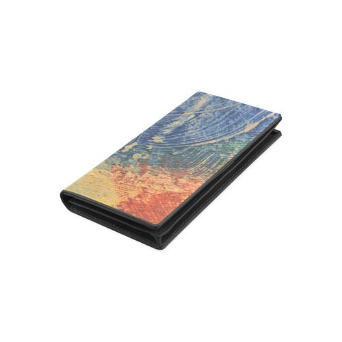 3 colors paint Women's Leather Wallet (Model 1611)