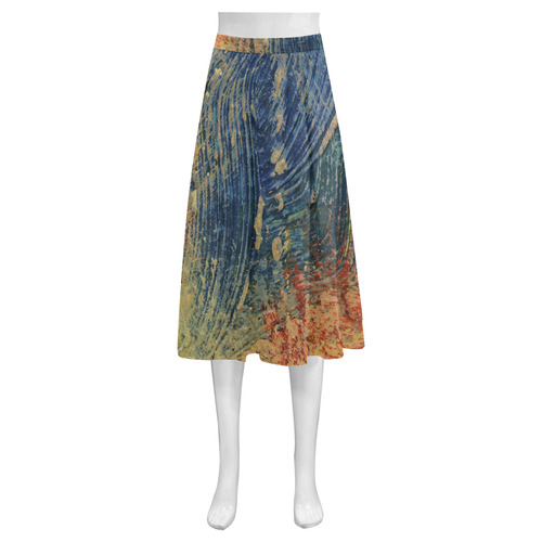 3 colors paint Mnemosyne Women's Crepe Skirt (Model D16)