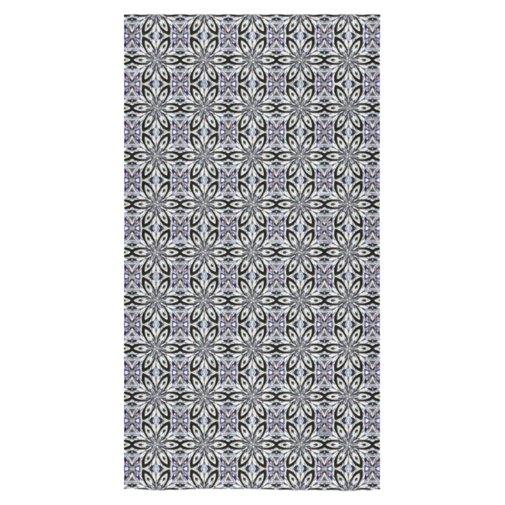 Black Gray and Purple Geometric Bath Towel 30"x56"