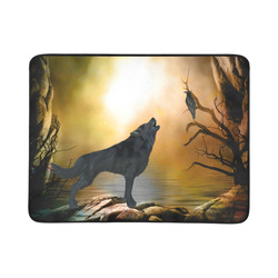 Lonely wolf in the night Beach Mat 78"x 60"