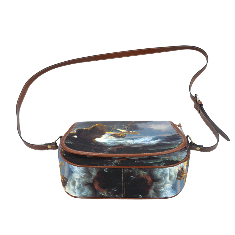 Ships in Distress off a Rocky Coast Saddle Bag/Large (Model 1649)