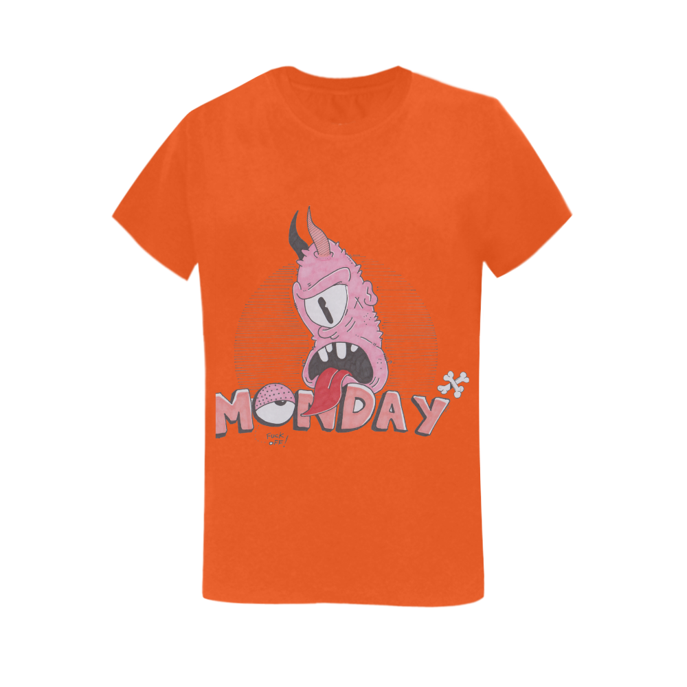 Monday orange Women's T-Shirt in USA Size (Two Sides Printing)
