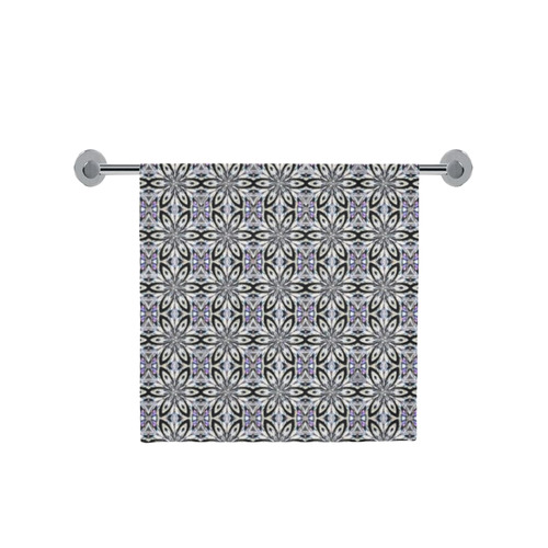 Black Gray and Purple Geometric Bath Towel 30"x56"