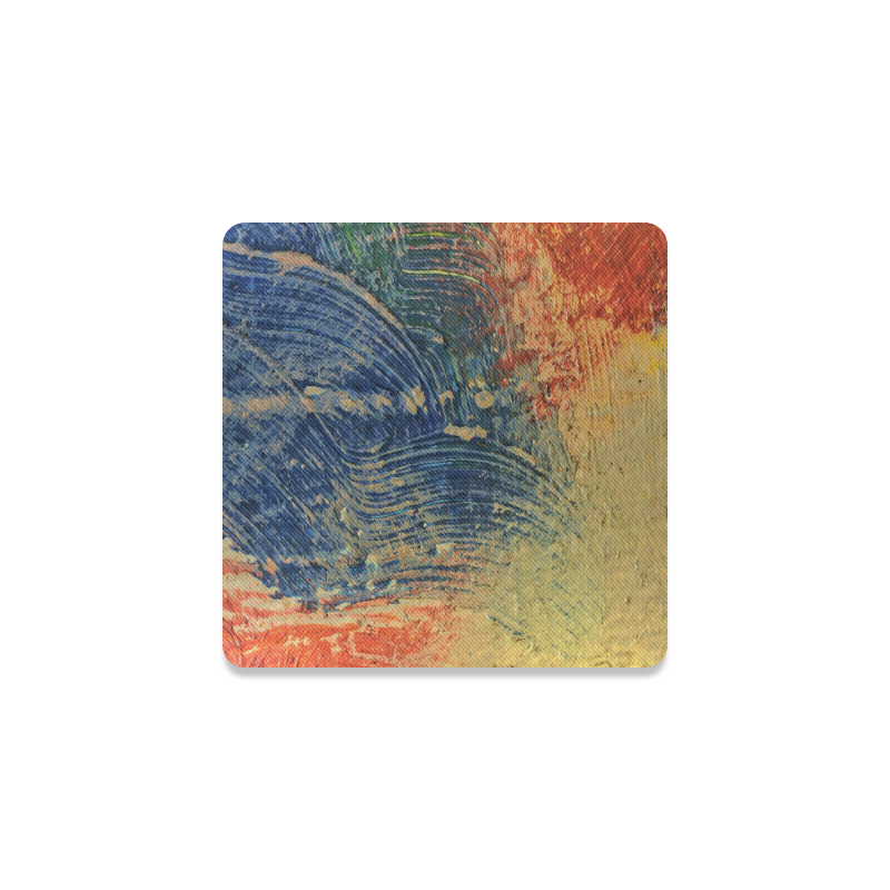 3 colors paint Square Coaster