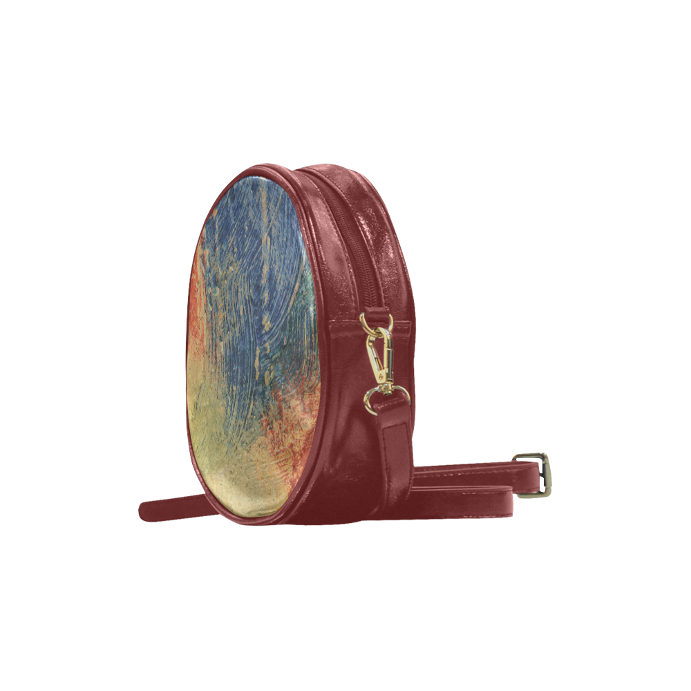 3 colors paint Round Sling Bag (Model 1647)