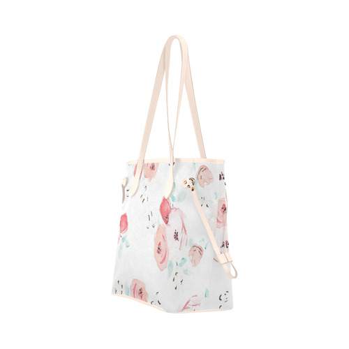 floral pattern Clover Canvas Tote Bag (Model 1661)