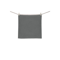 Neutral Gray and Black Polka Dots Square Towel 13“x13”