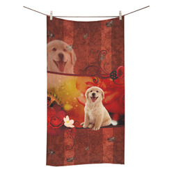 Sweet golden retriever Bath Towel 30"x56"