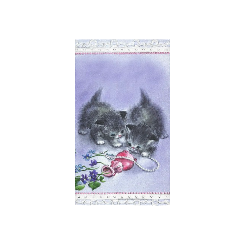 Vintage Kittens Antique Pearls Custom Towel 16"x28"