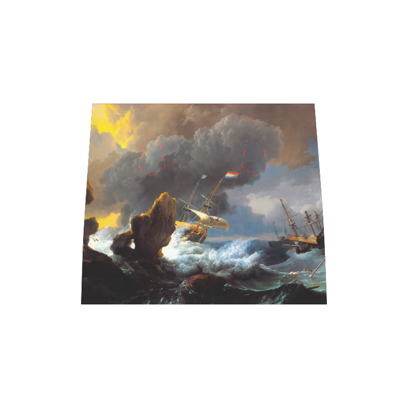 Ships in Distress off a Rocky Coast Boston Handbag (Model 1621)