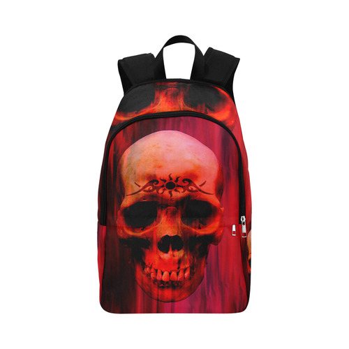 Red grunge skull with tribal Fabric Backpack for Adult (Model 1659)