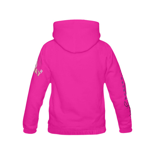 Monday Pink All Over Print Hoodie for Women (USA Size) (Model H13)