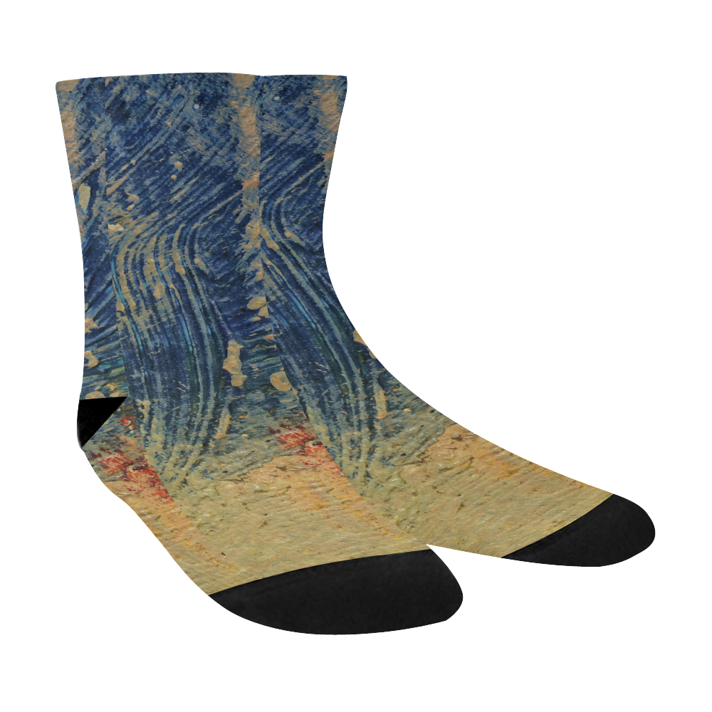 3 colors paint Crew Socks