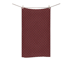 Black and Flame Scarlet Polka Dots Custom Towel 16"x28"