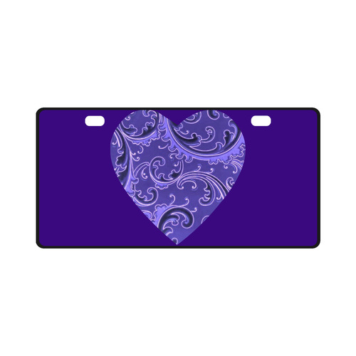 Vintage Swirls Purple Heart License Plate