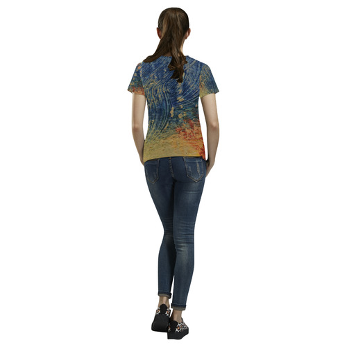 3 colors paint All Over Print T-Shirt for Women (USA Size) (Model T40)