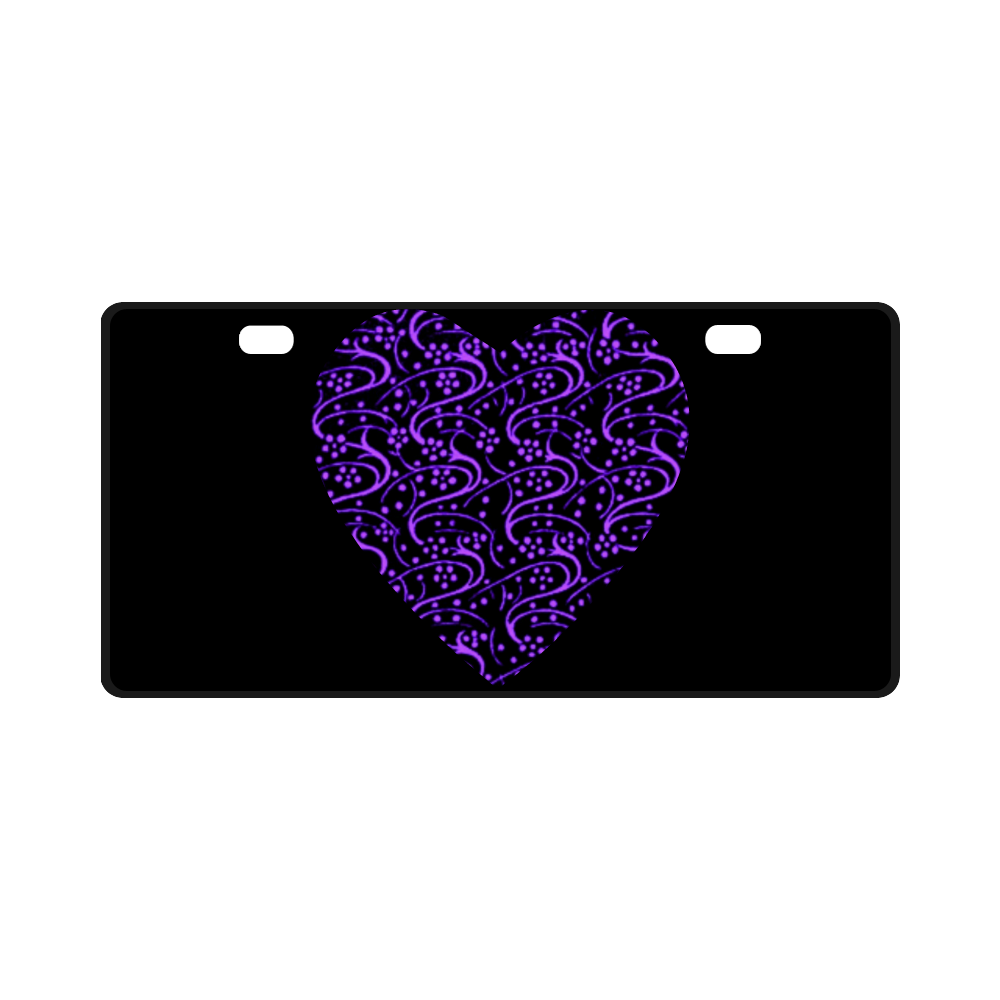 Vintage Swirl Purple Heart License Plate
