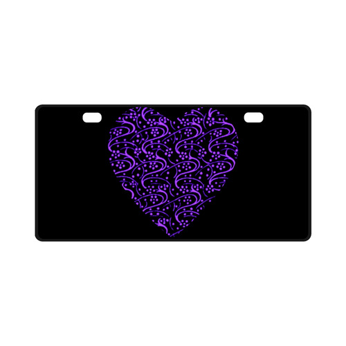 Vintage Swirl Purple Heart License Plate