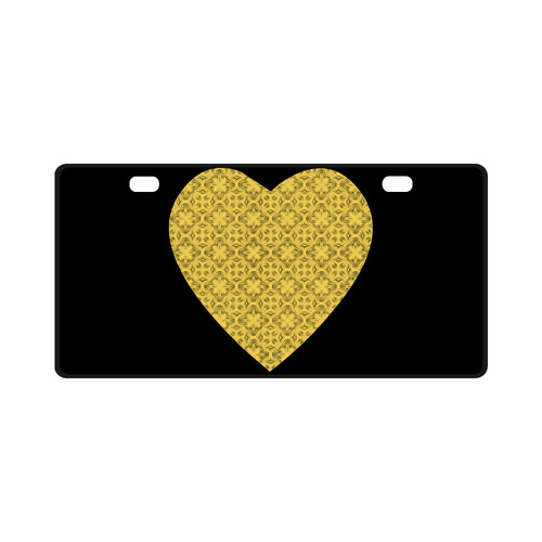 Primrose Yellow Shadow Heart License Plate