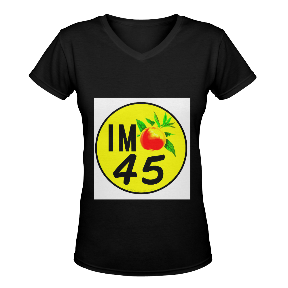 IM PEACH 45 Women's Deep V-neck T-shirt (Model T19)
